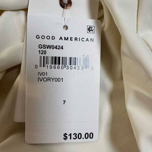 NWT Good American Plus Size Leilani Ivory One Piece Halter Swimsuit - Size 7/4XL - Picture 4 of 10